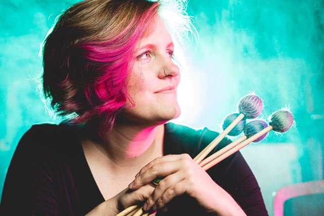 Jenny Klukken Plays her Jazzy Marimba Music at the Ice House in Minneapolis, Wednesday October 20